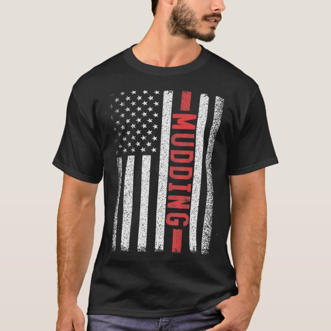 T-shirt Drapeau américain boueux 4 juillet boue boue (Devant)
