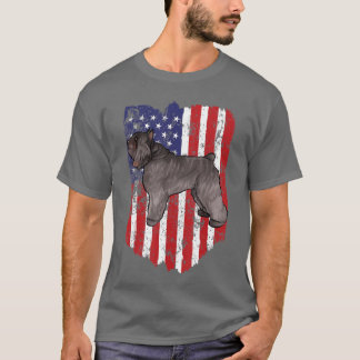 T-shirt Drapeau Américain Bouvier des Flandres 4 Juillet U