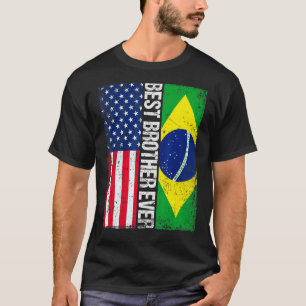 T-shirt Drapeau américain Brésil Drapeau Meilleur Frère Fa