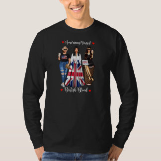 T-shirt Drapeau américain britannique du sang américain él