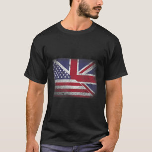 T-shirt Drapeau américain britannique Grande-Bretagne Unio