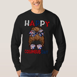 T-shirt Drapeau américain Bun décoiffé Jour de Christophe