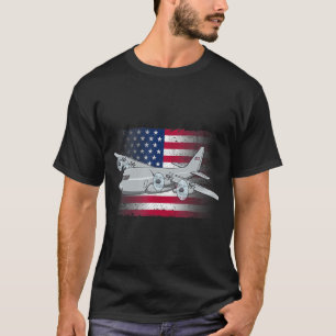 T-shirt Drapeau américain C-130 Avion militaire C130