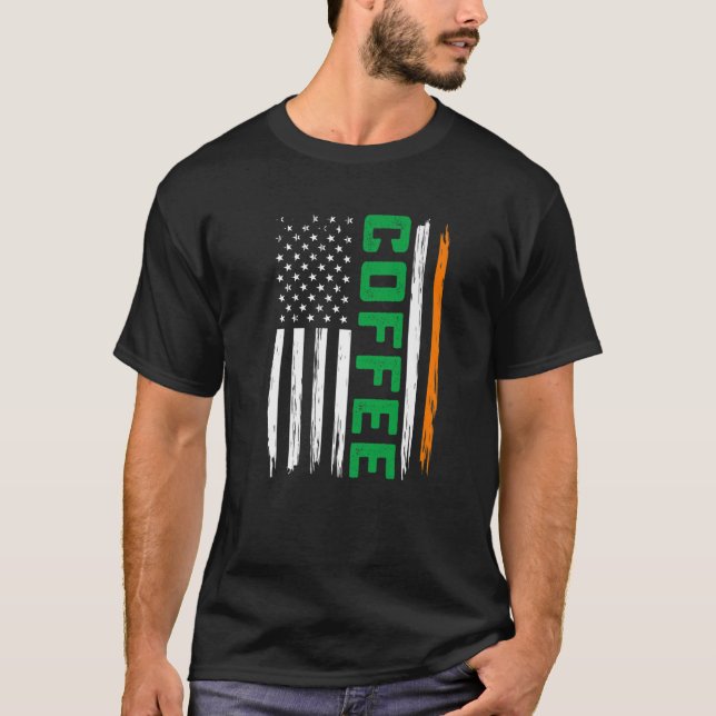 T-shirt Drapeau américain café Saint Patrick Hommes Femmes (Devant)
