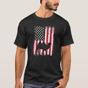 T-shirt Drapeau américain Camille Animal Vintage 4 juillet