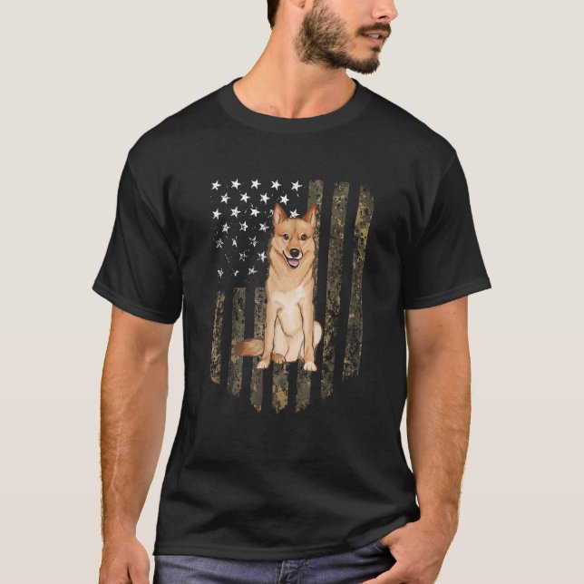 T-shirt Drapeau américain Camo Drapeau finlandais Spitz 4  (Devant)