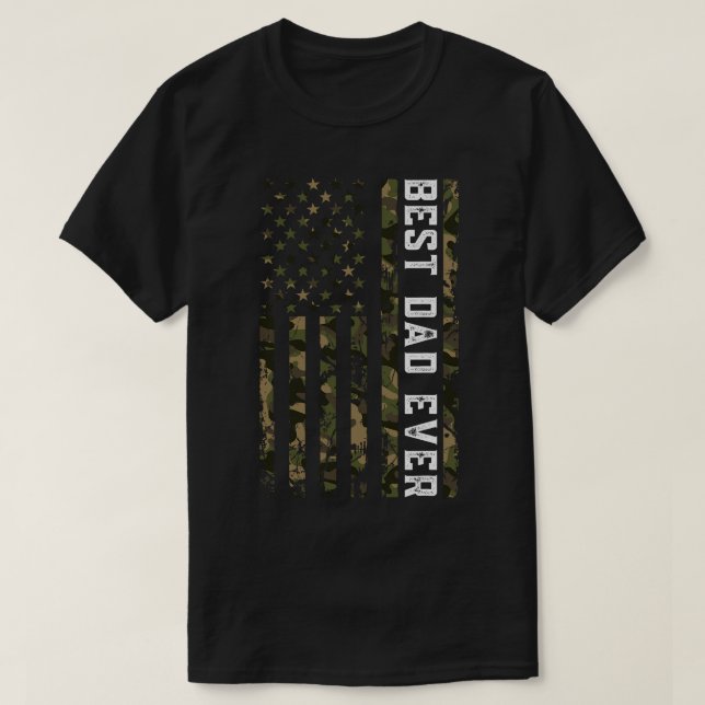 T-shirt Drapeau américain Camo Fête des pères meilleur pap (Design devant)
