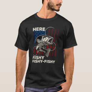 T-shirt Drapeau américain camouflage pêcheur