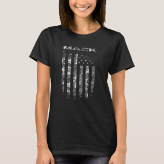 T-shirt Drapeau américain camouflé noir et blanc Mack Truc