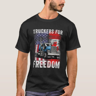 T-shirt Drapeau américain Canada Convoi pour la liberté du