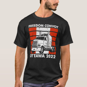 T-shirt Drapeau américain Canada Convoi pour la liberté du