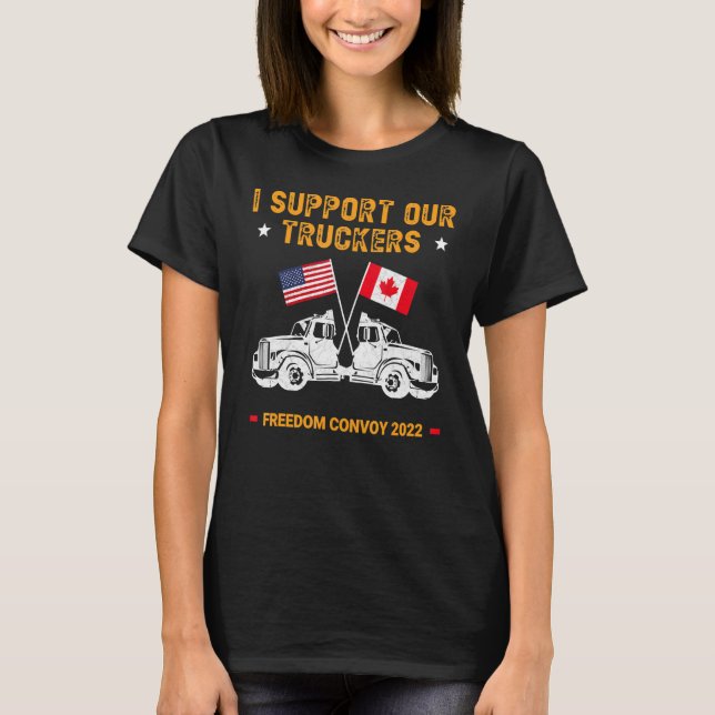 T-shirt Drapeau américain Canada Convoi pour la liberté du (Devant)