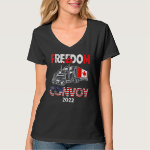 T-shirt Drapeau américain Canada Convoi pour la liberté du