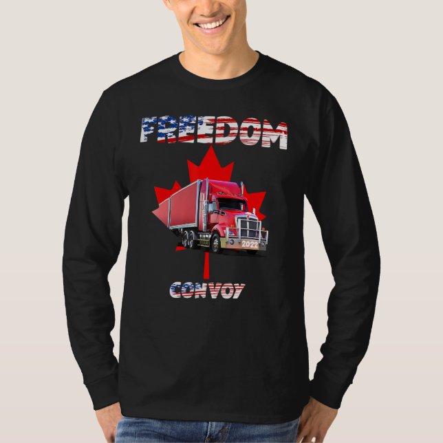 T-shirt Drapeau américain Canada Convoi pour la liberté du (Devant)