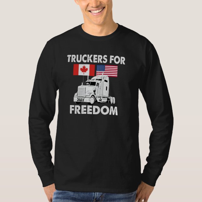 T-shirt Drapeau américain Canada Convoi pour la liberté du (Devant)