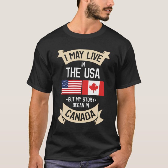 T-shirt Drapeau américain Canada États-Unis Dons de racine (Devant)