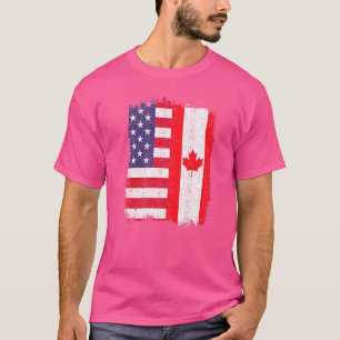 T-shirt Drapeau américain canadien américain