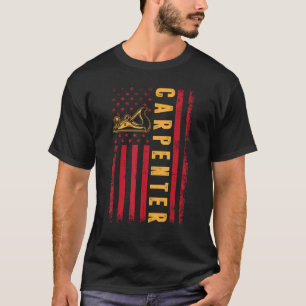 T-shirt Drapeau américain Carpenter 4 Juillet Woodworker C