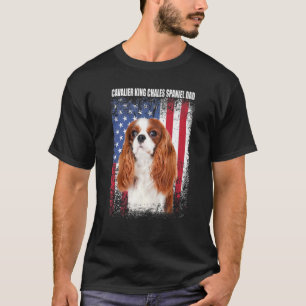 T-shirt Drapeau américain Cavalier Roi Chales Spaniel Da