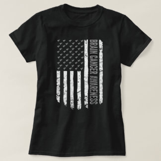 T-shirt Drapeau américain Cerveau Cancer Sensibilisation C