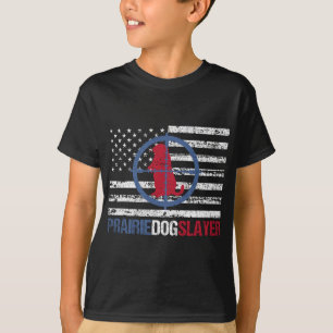 T-shirt Drapeau américain Chasse au chien des Prairies Cha