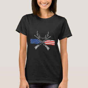 T-shirt Drapeau américain Chasse aux cerfs Don patriotique
