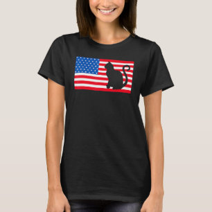 T-shirt Drapeau américain Chat 4 juillet T Chemise Anciens