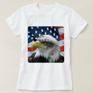 T-shirt Drapeau américain chauve d'Eagle