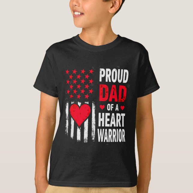 T-shirt Drapeau américain CHD Sensibilisation Papa fier d' (Devant)