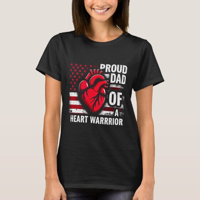 T-shirt Drapeau américain CHD Sensibilisation Papa fier d' (Devant)