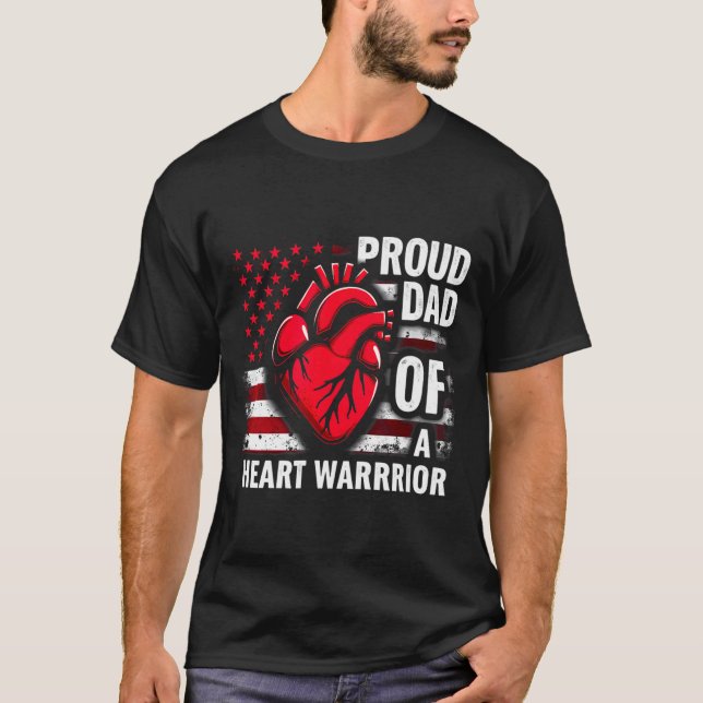 T-shirt Drapeau américain CHD Sensibilisation Papa fière d (Devant)