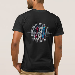 T-SHIRT DRAPEAU AMÉRICAIN CLASSIQUE RÉTRO CHROME AMERICA 2