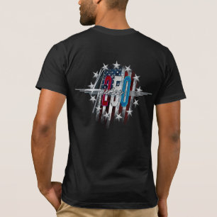 T-SHIRT DRAPEAU AMÉRICAIN CLASSIQUE RÉTRO CHROME AMERICA 2