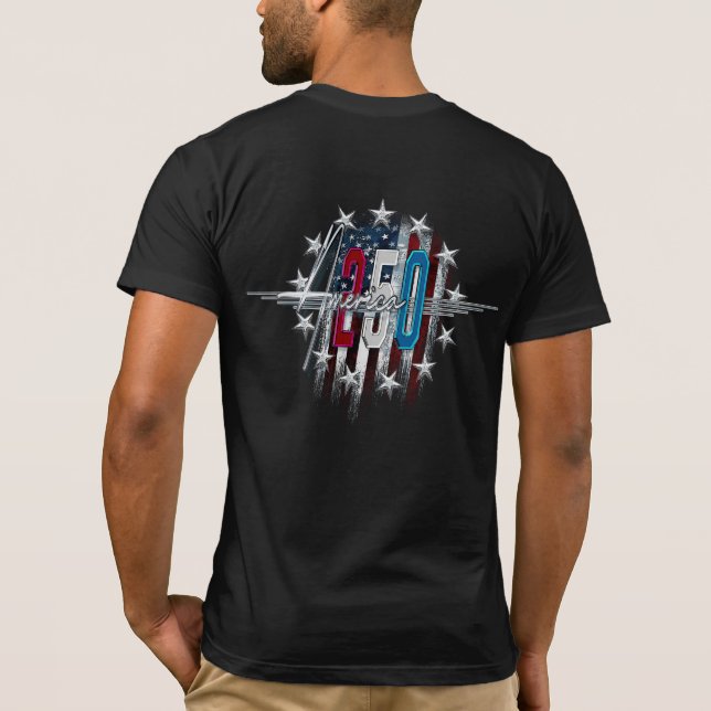 T-SHIRT DRAPEAU AMÉRICAIN CLASSIQUE RÉTRO CHROME AMERICA 2 (Dos)