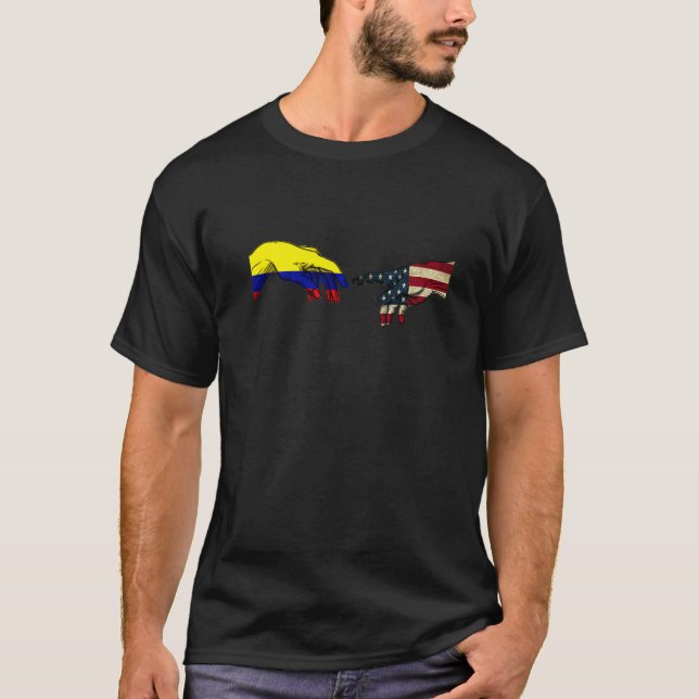 T-shirt Drapeau américain Colombie USA Colombie (Devant)