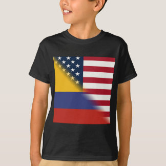 T-shirt Drapeau américain colombien | Half Colombia USA