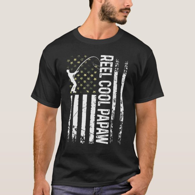 T-shirt Drapeau américain Cool Papaw Pour Daddy Husba (Devant)
