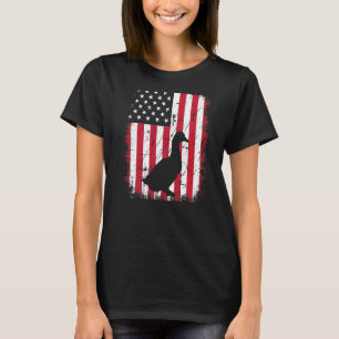 T-shirt Drapeau américain Cool vintage Duck Animal Retro U
