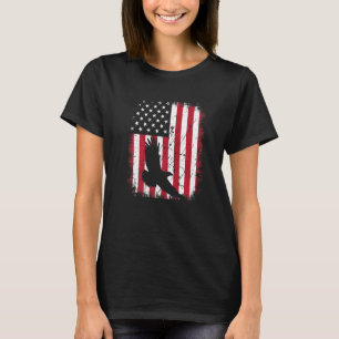 T-shirt Drapeau américain Cool vintage Eagle Animal Retro 