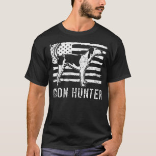 T-shirt Drapeau américain Coon Hunter Raccoon Chasse Chien