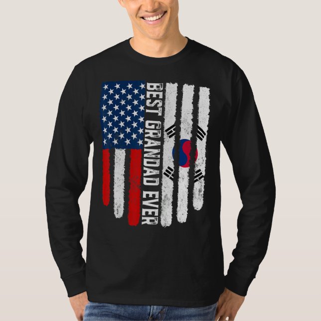 T-shirt Drapeau américain Corée du Sud Drapeau meilleur gr (Devant)