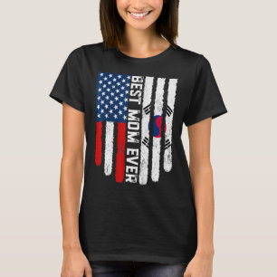 T-shirt Drapeau américain Corée du Sud Drapeau meilleur ma