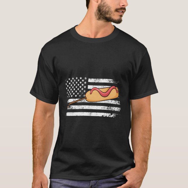 T-shirt Drapeau américain Corndog State Fair Fried Corn Do (Devant)