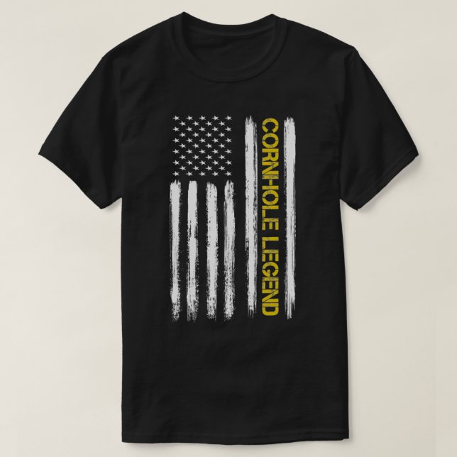T-shirt Drapeau américain Cornhole Légende Champion Bean B (Design devant)