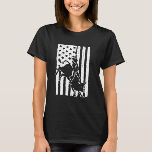 T-shirt Drapeau américain Cowboy Thème Bull Riding Rodeo L