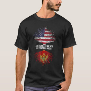 T-shirt Drapeau Américain Cultivé Avec Racines Monténégrin