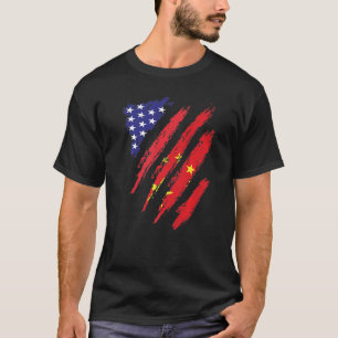T-shirt Drapeau Américain Cultivé en Chine Mois du Patrimo