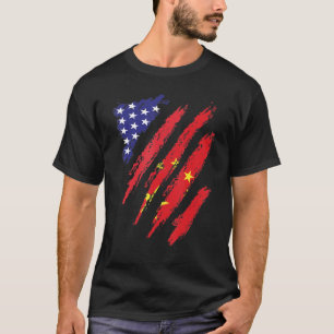 T-shirt Drapeau Américain Cultivé en Chine Mois du Patrimo