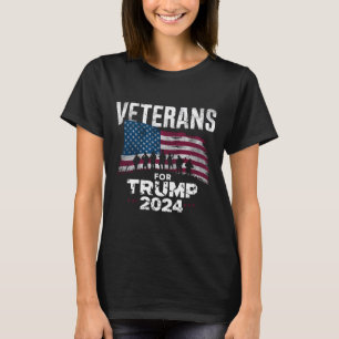 T-shirt Drapeau américain Dad Grandpa Veterans For Trump 2