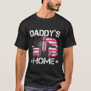 T-shirt Drapeau américain Daddys Accueil Trump 2024 Patrio